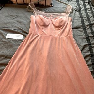 Azazie Velvet “Maben” Dusty Rose Sweetheart Neckline Bridesmaid Dress